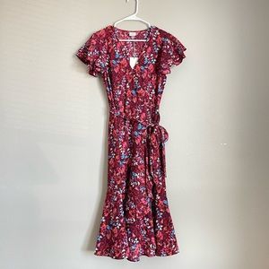 A New Day Floral Dress, Size: S, Color: Red and Blue